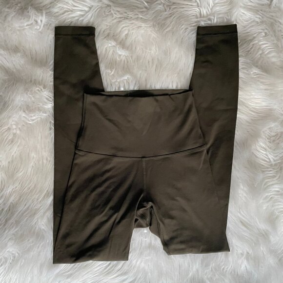 army green LULULEMON high waist athletic leggings size 4 - Picture 2 of 6